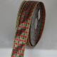 Wired Holiday Plaid Small 1.5 inch by 20 yards Gold/Red/Green