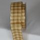 French Wired Woven Check Susi 1.5 Inch 27 Yards Gold/amber