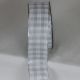 French Wired Woven Check Susi 1.5 Inch 27 Yards Silver/Grey