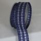 French Wired Woven Check Abby 1.5 Inch 27 Yards Silver/navy