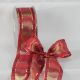 French Wired Woven Taffeta Vv 1.5 Inch 27 Yards Gold/Burgundy