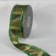 French Wired Woven Taffeta VV 1.5 Inch 27 Yards Gold/green