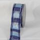 French Wired Woven Taffeta Vv 1.5 Inch 27 Yards Silver/Blue
