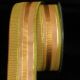 French Wired Elegant Stripe 1.5 Inch 27 Yards Gold/green