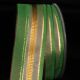 French Wired Elegant Stripe 1.5 Inch 27 Yards Gold/hunter