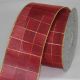 Gold Wired Pin Stripe Check 3 inch by 20 yards Scarlet
