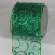 Wired Sheer Swirly Swirl 4 inch 20 yards Green