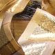 Wired Woven Taffeta Gabriel 1.5 Inch 25 Yards Ivory/gold