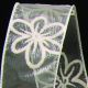 Wired Sheer Flock Flowers 1.5 Inch 20 Yards Ivory