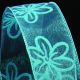 Wired Sheer Flock Flowers 1.5 Inch 20 Yards Blue