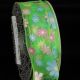 Wired Sheer Colorful Flowers 1.5 Inch 20 Yards Green