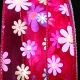 Wired Sheer Colorful Flowers 1.5 Inch 20 Yards Red