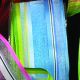 Wired Woven Edge Sheer Stripe 1.5 Inch 27 Yards Blue/green