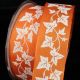 Wired Taffeta Spring White ivy 1.5 Inch 27 Yards Orange