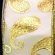 Gold wired Satin Power Paisley 6 Inch 20 Yards Ivory