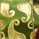 Gold wired Satin Power Paisley 6 Inch 20 Yards Forest