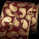 Gold wired Satin Power Paisley 6 Inch 20 Yards Burgundy