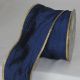 Broad Wired Crinkled Silk Satin 3 Inch 20 Yards Navy