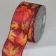 Wired Fabric Print Acorn Leaf 2.5 inch by 20 yards Burgundy