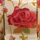 Gold Wired Print Senior Rose 2.5 Inch 27 Yards Ivory
