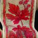 Wired Fall Leaves Acorns 2.5 Inch 20 Yards Red