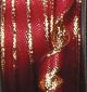 Wired Woven Double Side Solid 7/8 Inch 27 Yard Burgundy/gold