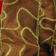 Gold Wired Swirl Satin Silk Aria 2.5 Inch 20 Yards Chocolate