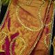 Gold Wired Swirl Satin Silk Aria 4 Inch 20 Yards Copper