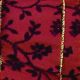 Wired Satin Silk with Velvet Flower Applica 2 Inch 20 Yards Burgundy