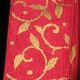 Wired Swirl Leaf on Crunch Satin 2 Inch 20 Yards Red