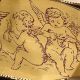 Gold Wired Taffeta Cherubs 2.5 Inch 27 Yard Gold/burgundy
