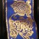 Gold Wired Taffeta Ornamental 1.5 Inch 27 Yard Gold/navy