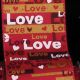 Wired Taffeta Print Love 1.5 Inch 20 Yards  Red