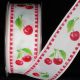 Wired Taffeta Print Cherries 1.5 Inch 27 Yards Red Cherry
