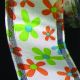 Wired Sheer Edge Pop Flowers 1.5 In 27 Yard Orange/green/blue