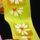 Wired Print Gerbera Daisies 1.5 Inch 27 Yards Yellow