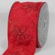 Wired Poinsettia Stitched 4 inch 20 yards Red 