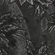Wired Flock Poinsettia on Sheer 2.5 inch 20 yards Black