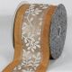 Taffeta Wired Edged Velvet Leaves 4 inch 20 yards Ivory
