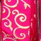Wired Taffeta Gold Swirl 2.5 inch 20 yards Red