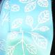 Wired Taffeta Print Leaves 1.5 in 27 yd Lt. Blue