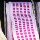 Wired Small Taffeta Squares 5/8 in 27 yd White/Red