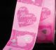 Wired Taffeta Print Love 1.5 in 27 yd Pink/Silver