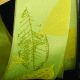 Wired Taffeta Print Fall Leaves 1.5 in 27 yd Green