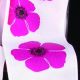 Wired White Taffeta w Poppies 2.5 in 27 yd Fuchsia