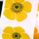 Wired White Taffeta w Poppies 2.5 in 27 yd Yellow