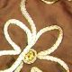 Wired Flower Taffeta 4 in 10 yd Brown