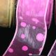 Wired Felt Dots on Sheer 1.5 Inch 20 Yard Pink