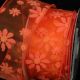 Wired Felt Flowers on Sheer 2.5 Inch 20 Yard Orange