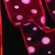 Wired Felt Dots on Sheer 1.5 Inch 20 Yard Red
